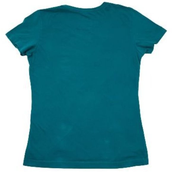 Nike Women's Stronger Faster Better Just Do It Logo Teal Graphic Tee Size Medium - Picture 2 of 7